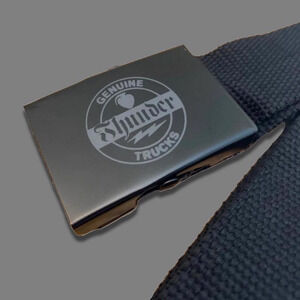 Thunder Trucks Skateboard Men's Fabric Metal Clasp Black Weave Belt NEW